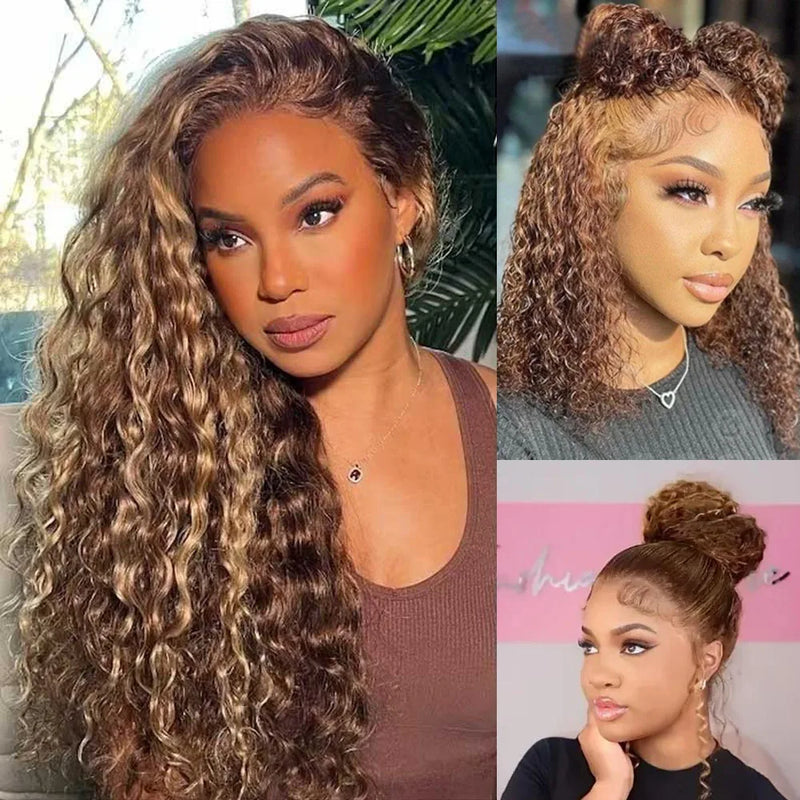 360 Full HD Lace Front Wig – Loiro Mel Destaque com Alta Densidade e Estilo Incrível