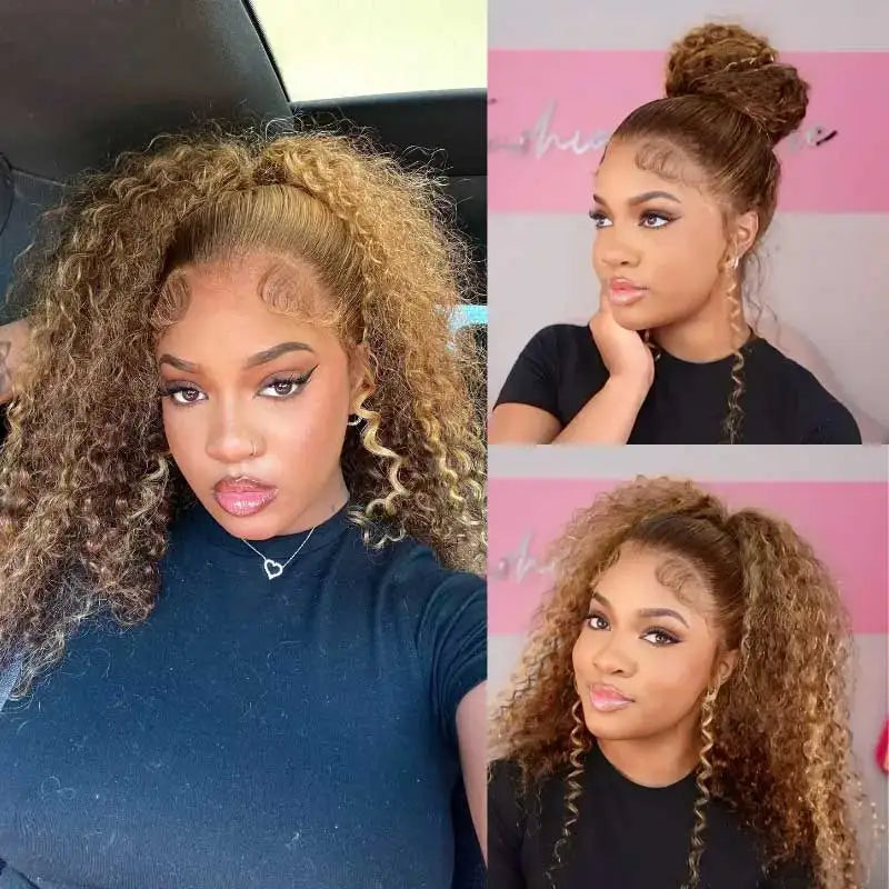 360 Full HD Lace Front Wig – Loiro Mel Destaque com Alta Densidade e Estilo Incrível