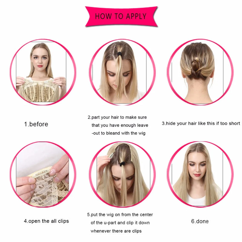 Aplique de Cabelo em U - super prático