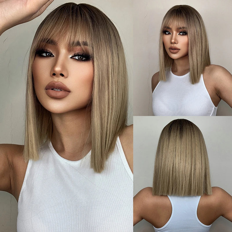 Peruca Long Bob Platinada TINY LANA – Curta, Moderna e Pura Atitude