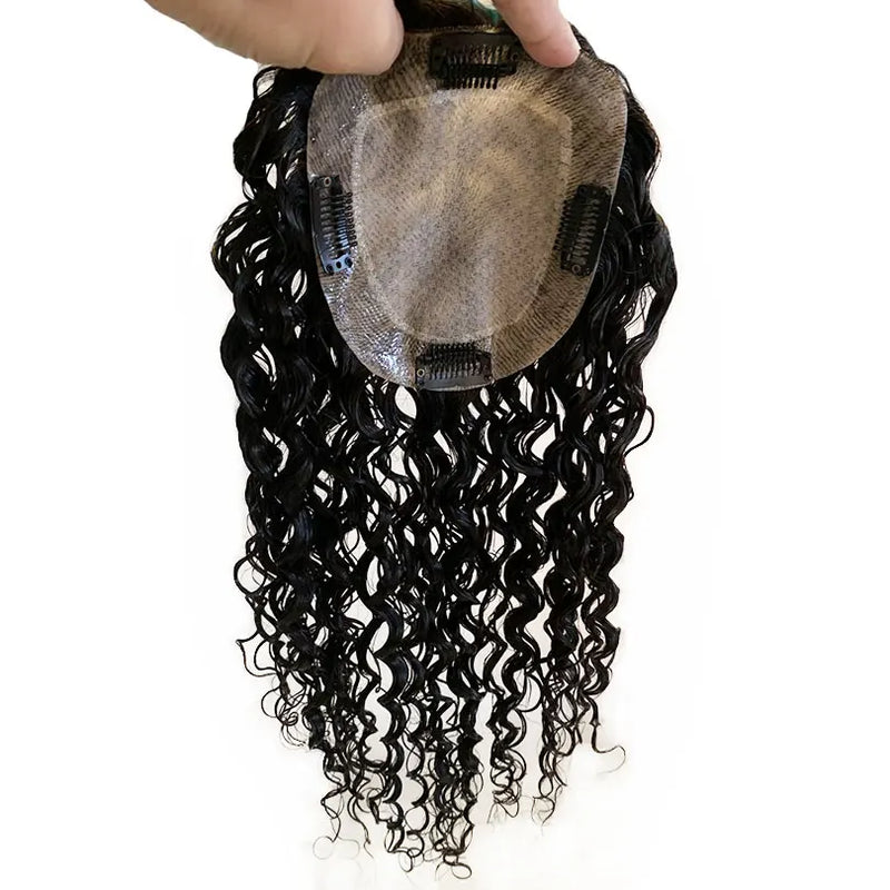 Topper de cabelo humano virgem  cacheado