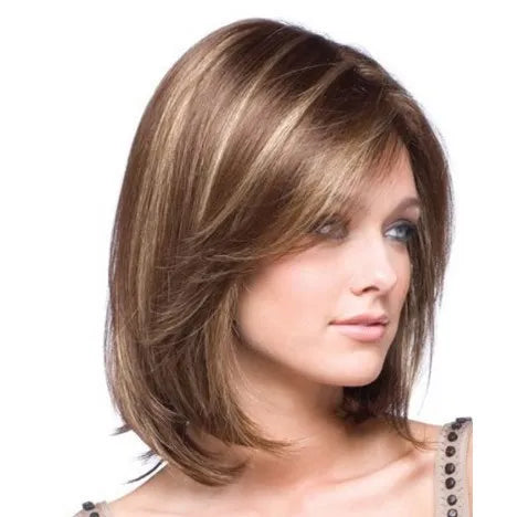 Peruca Fátima curta com mechas