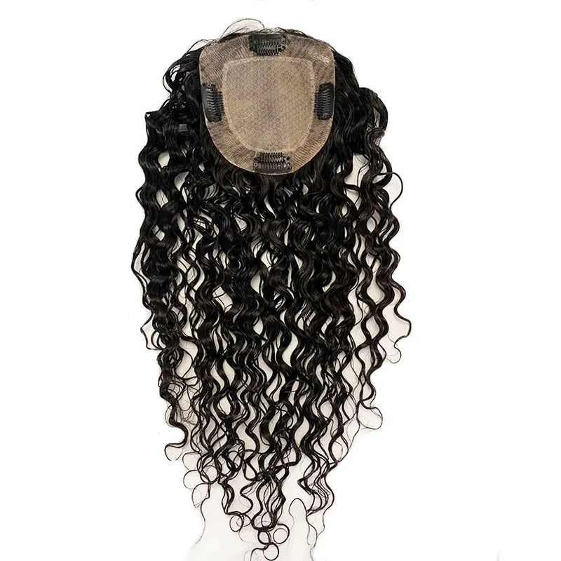Topper de cabelo humano virgem  cacheado
