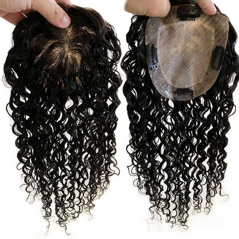 Topper de cabelo humano virgem  cacheado