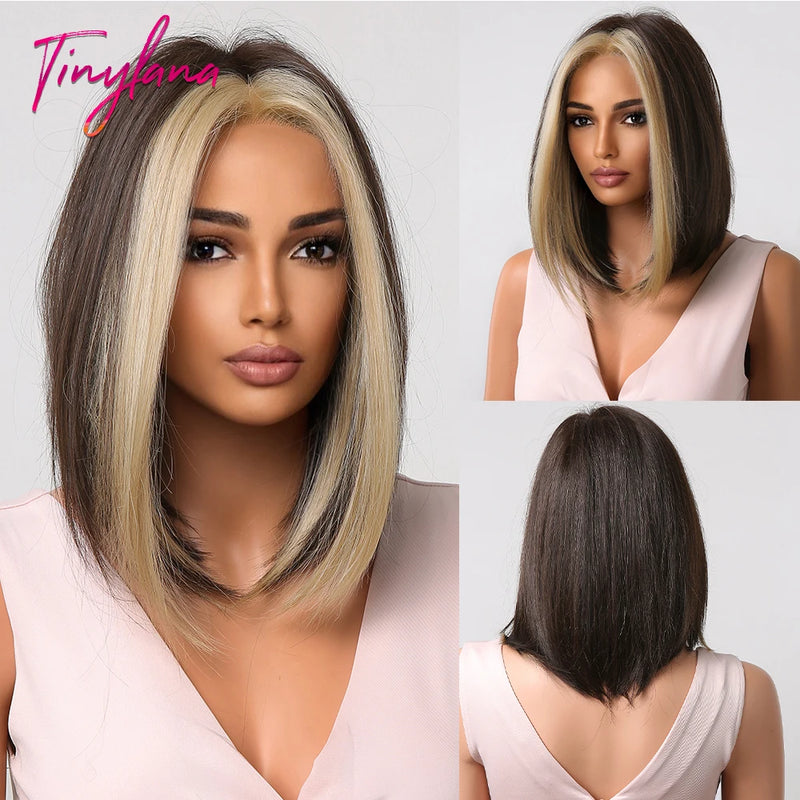 Peruca Long Bob Platinada TINY LANA – Curta, Moderna e Pura Atitude