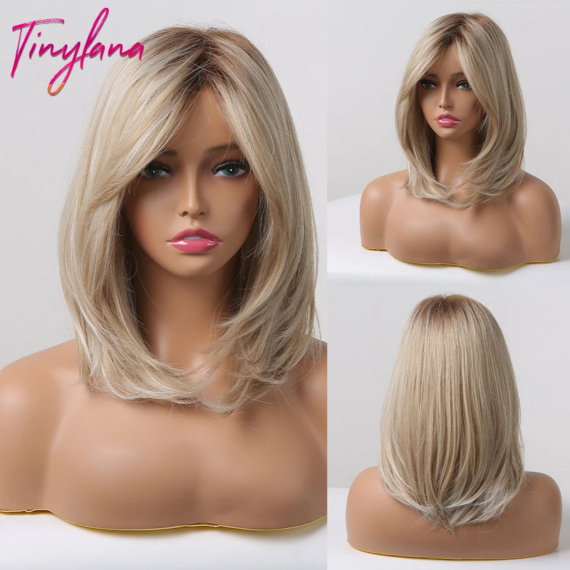 Peruca Long Bob Platinada TINY LANA – Curta, Moderna e Pura Atitude