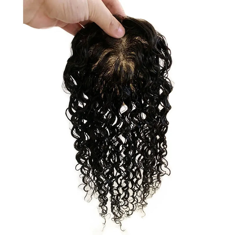 Topper de cabelo humano virgem  cacheado