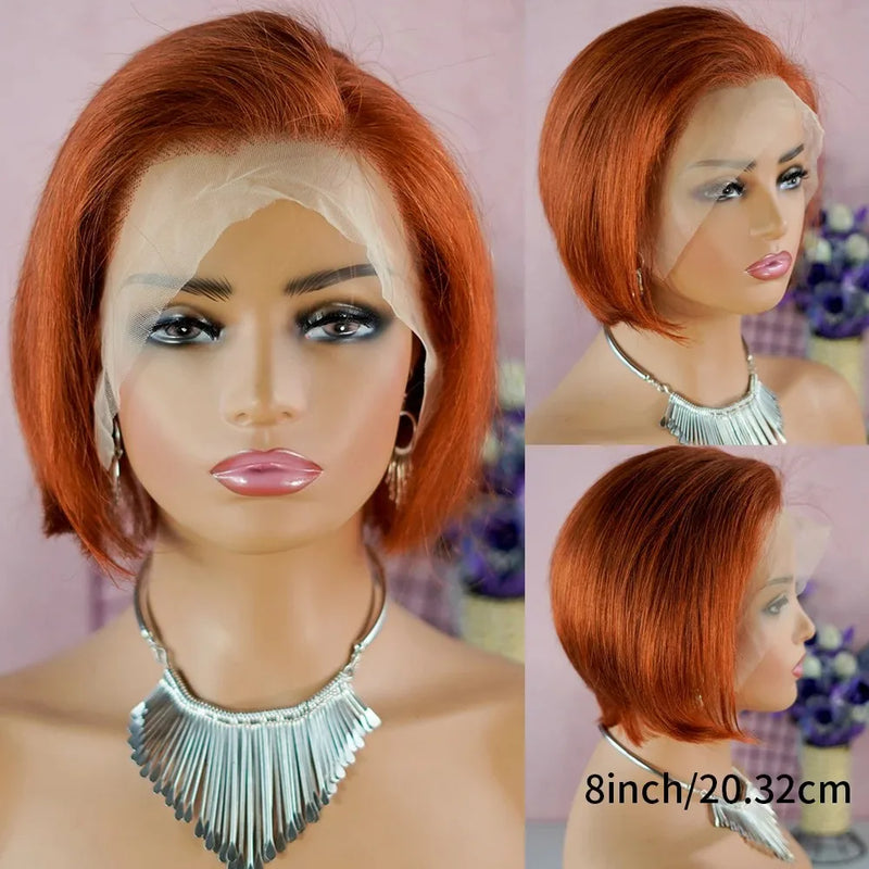 Peruca Curta Lisa 100% Cabelo Humano – SEVENMOONS
